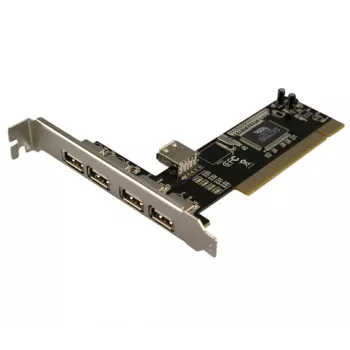 LogiLink PC0028 USB 2.0 PCI Card, 4 External + 1 Internal Port
