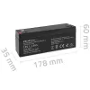 Sealed AGM battery QOLTEC 12V 2.3Ah for UPS and backup systems, max discharge 34.5A