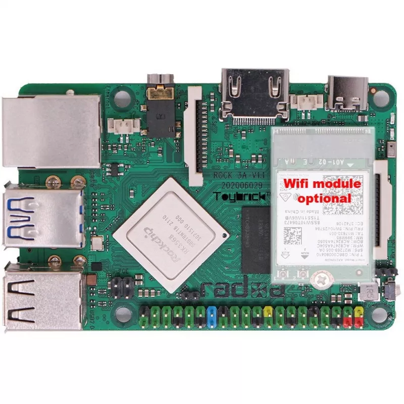 Single Board Computer ALLNET Radxa Rock 3A 2GB RK3568 Quad-core Cortex-A55 2GHz