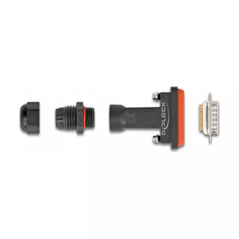DeLOCK D-Sub 15 pin male with housing IP67 waterproof