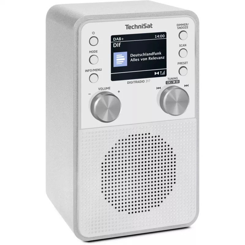 Digital radio TECHNISAT DigitRadio 317 White — FM and DAB+ reception, compact tabletop design
