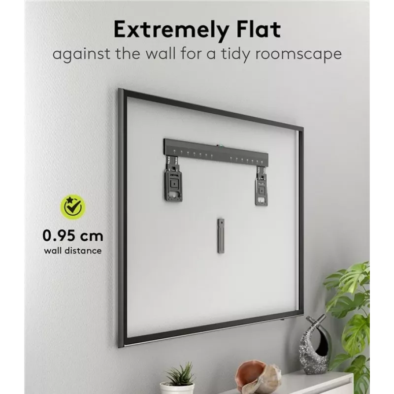 Fixed TV wall mount WENTRONIC Goobay Ultraslim 70822 XL Black for flat screens