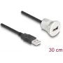 USB Cable DeLOCK 88181 USB 2.0 0.3m USB A Black Silver