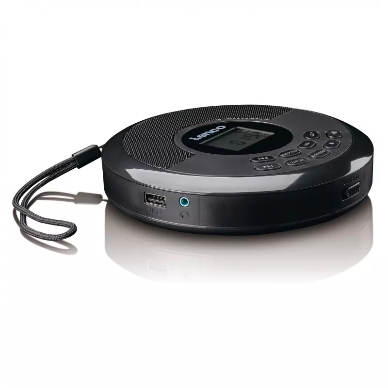 Portable CD player Lenco CD-340BK — black, portable design