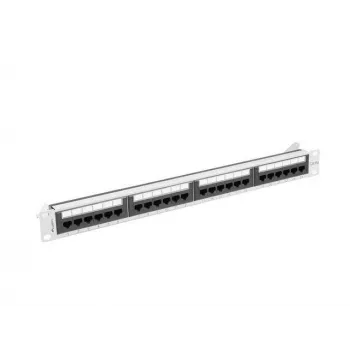 Lanberg PPUA-1024-S 24-Port Cat6a UTP 1U 19 inch Patch Panel Grey
