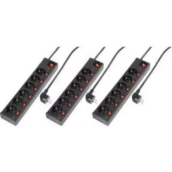 Power strip Renkforce 6-outlet surge protector, black