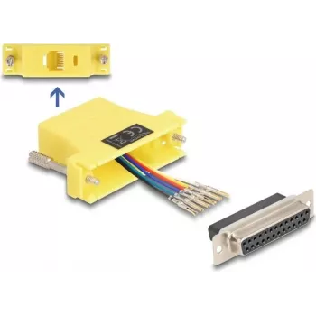 DELOCK D-Sub 25 pin female to RJ12 female assembly kit, yellow