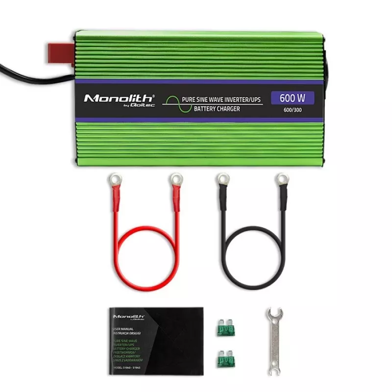 Car inverter Qoltec Monolith 600 W Green 12 V