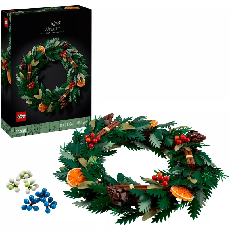 construction toy LEGO 10340 Icons Christmas Wreath