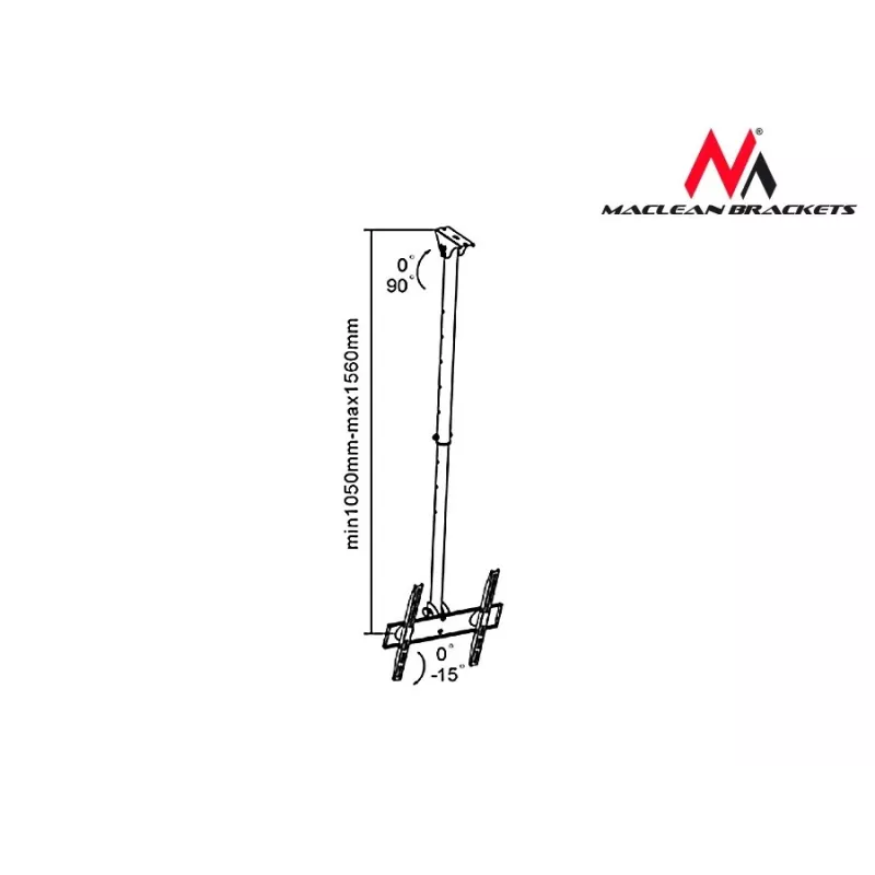 Wall/Ceiling Bracket MACLEAN MC-631 for 32–55 inch TVs, universal mount, load capacity up to 50 kg