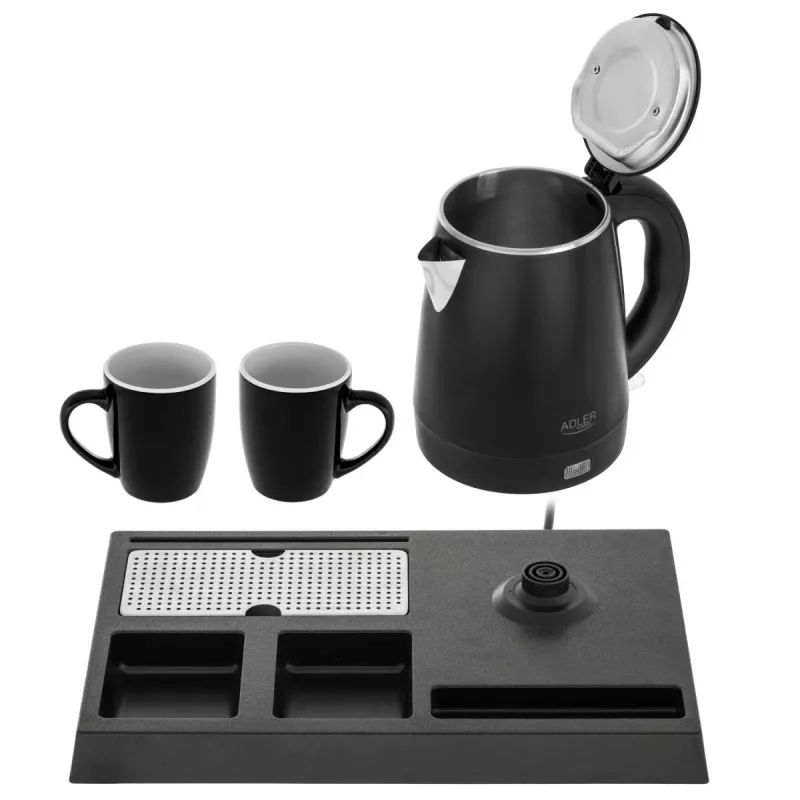 Electric kettle Adler AD 1387, 1 L capacity, 220–240V, 1000–1300W, white