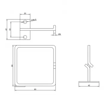 ROLINE metal cable tie holder vertical 80x80mm