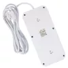Power strip MACLEAN MCE391 W — 6 sockets, 4×USB-A + 1×USB-C, 3 m cable, 110–240V, 2500W, white