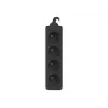 Power Extension Lanberg PS0-04E-0100-IEC-BK 1m 4 AC Outlets Indoor Black