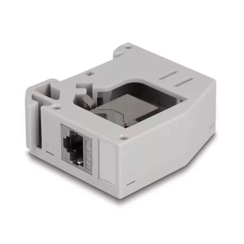 DeLOCK DIN rail Adapter RJ45 jack to RJ45 jack Cat.6A Grey