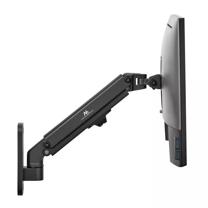 Maclean MC-458 wall monitor mount, gas spring, height adjustable, 17-27 inch, up to 7 kg, VESA 75x75/100x100, black