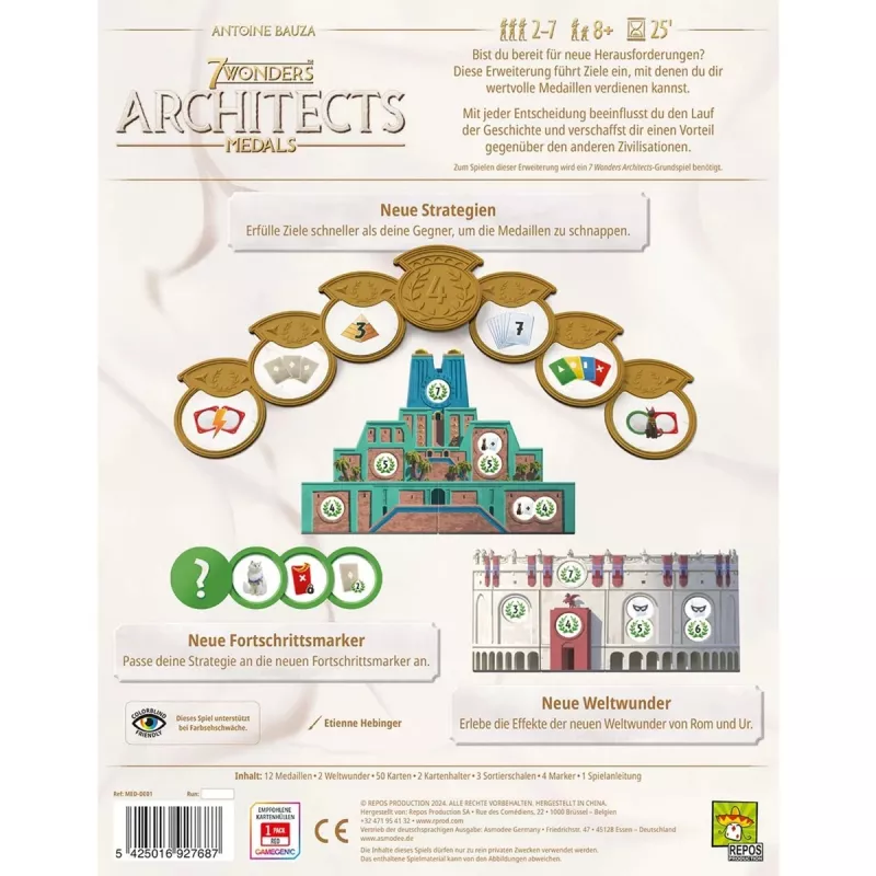 7 Wonders Architects - Medals, Board Game Expansion