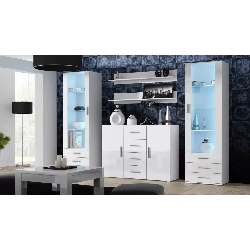 Cama living room sideboard UNI WHITE white/white gloss