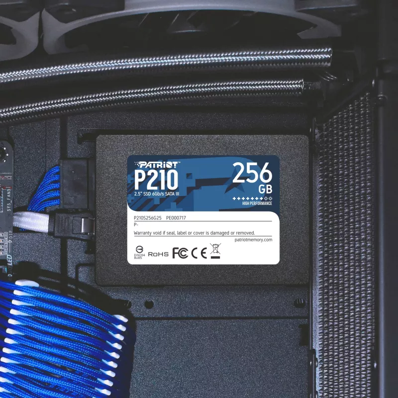 2.5 inch SATA III SSD Patriot P210 256 GB — 500 MB/s read, 400 MB/s write, 7 mm