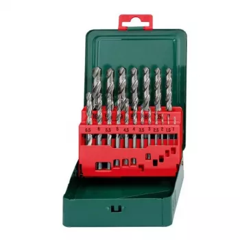 HSS drill bit set Metabo 627153000 — 19 pieces, DIN 338, cylindrical shank