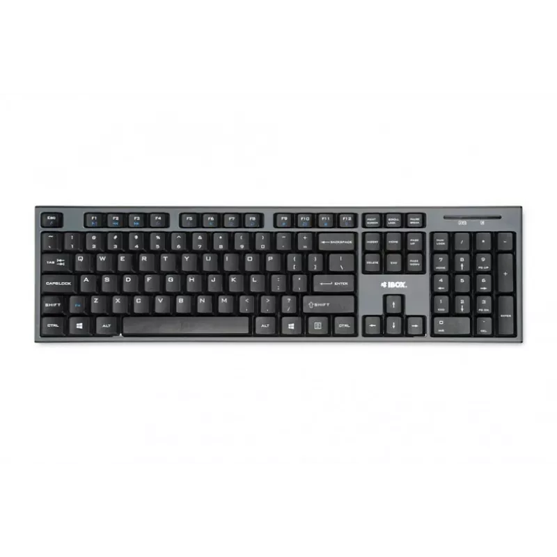 IBOX Desktop Kit Pro wireless keyboard and mouse, QWERTY full-size 104 keys, 2.4 GHz, 1200 DPI, black