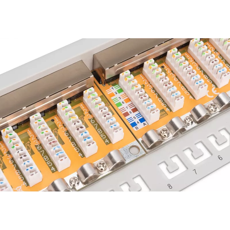 DIGITUS DN-91624S 24-Port Cat6 Shielded Patch Panel, 1U 19 inch Rack Mount, Black