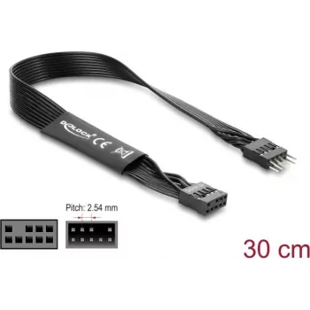 Parallel cable DELOCK 86052, 9-pin to 9-pin, black, length 0.3 m