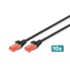 Network Cable Digitus CAT 6 U/UTP 0.5m RJ-45 Black