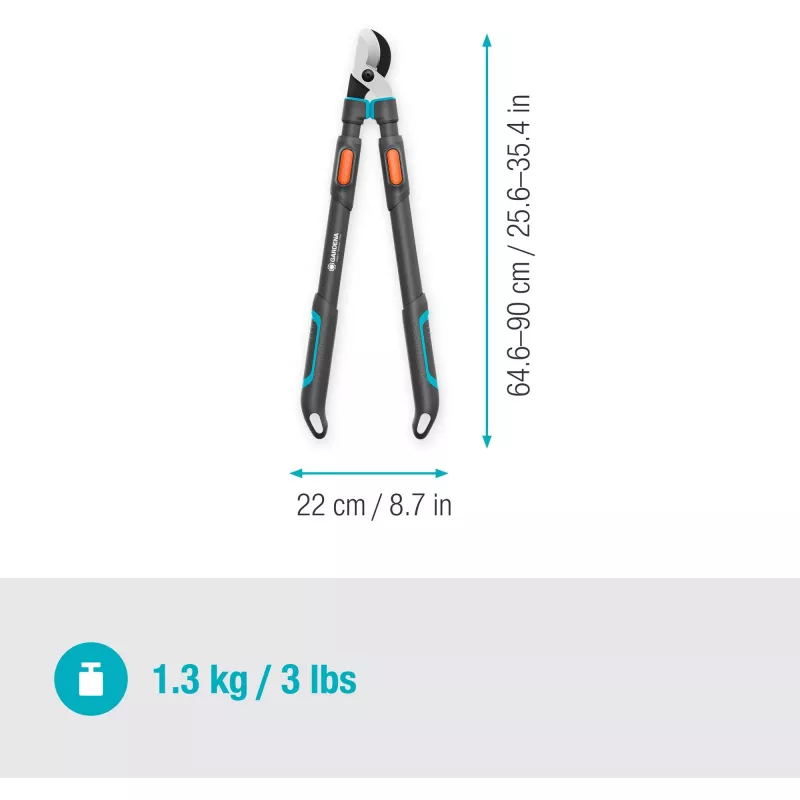 Gardena loppers TeleCut Pro L Grey/turquoise 65cm - 90cm (12041-88)