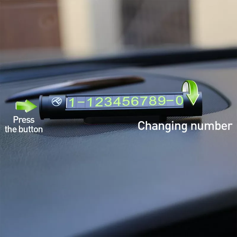 Temporary Car Parking Card Tellur TLL171251 — metallic black, displays two phone numbers