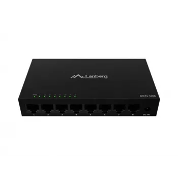 Network switch LANBERG DSM1-1008 8x 1 Gb/s unmanaged Gigabit Ethernet desktop 12V metal housing