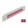 Fiber Optic Patch Panel DeLOCK 10 inch 12 Port LC Duplex Violet 1U Grey