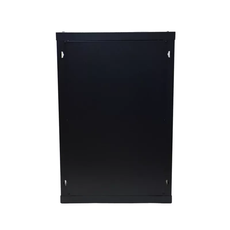 Extralink 18U 600x600 Black Wall-Mounted Rack Cabinet with Glass Door and Key Lock
