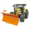 Toy tractor BRUDER Claas Axion 950 with snow chains and snow blade, scale model