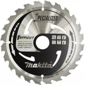 Makita Specialized EFFICUT - Circular Saw Blade - for Wood, Metal - 190 mm - 24 Teeth (B-64191)