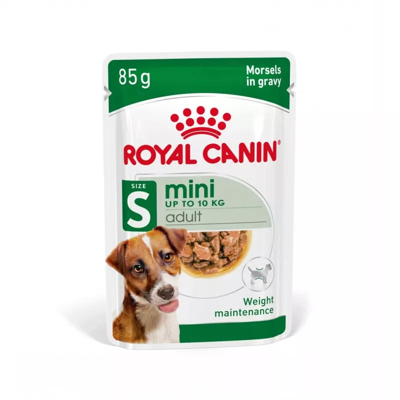 Wet dog food Royal Canin Mini Adult sachet 85 g, poultry, for small breeds 5–10 kg, 12 × 85 g pack