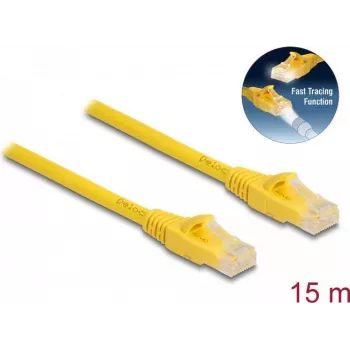 DeLOCK RJ45 Cable Cat.6A U/UTP Fast Tracing 15 m Yellow