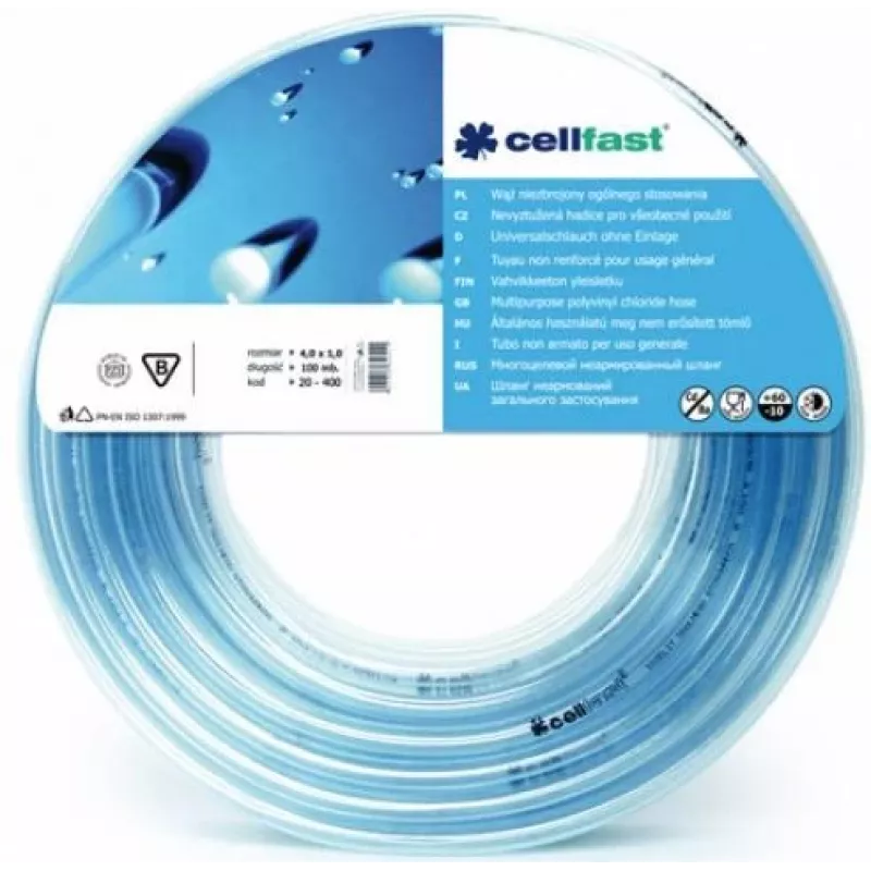 Garden hose Cellfast SP160 PVC 6.0×1.5 mm — 1 m section