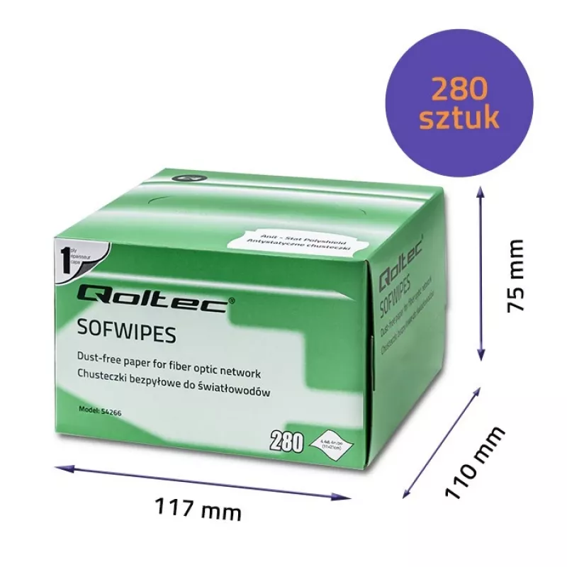 Qoltec Lint-Free Fibre Optic Wipes