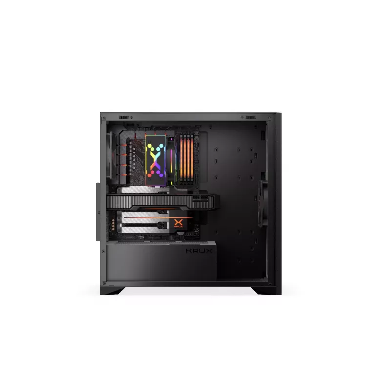 Computer Case KRUX Palum KRXD008 ATX Black — 2x3.5 inch bays, 2x2.5 inch bays, 2x120mm fans, GPU up to 39.5 cm