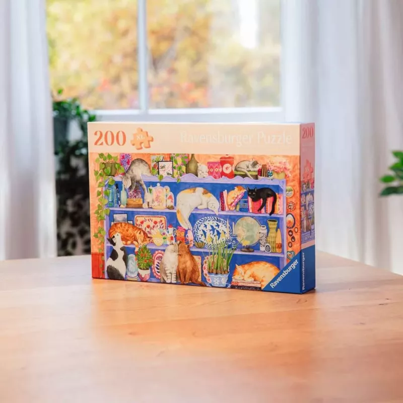 Jigsaw puzzle Ravensburger Feel Well & Puzzle Cats on the Shelf — 200 pieces
