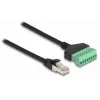 DeLOCK RJ45 Cable Cat.6 plug to Terminal Block Adapter 30 cm Black Green
