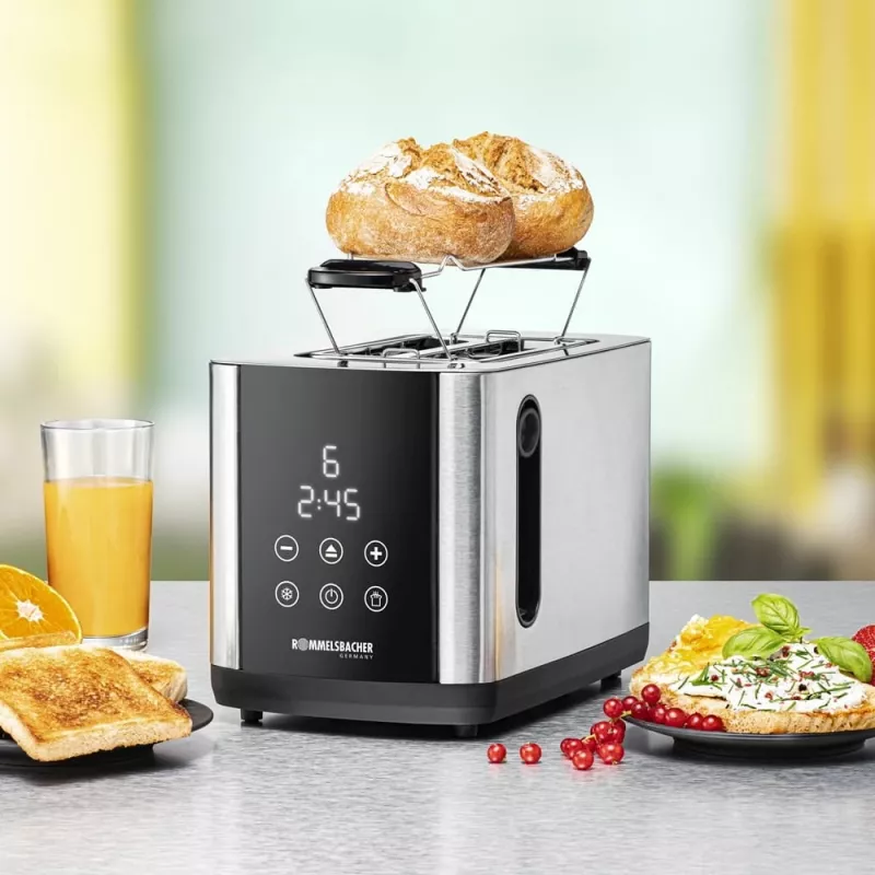 Toaster Rommelsbacher TO850 2-slice, 850 W, stainless steel/black, XL slots