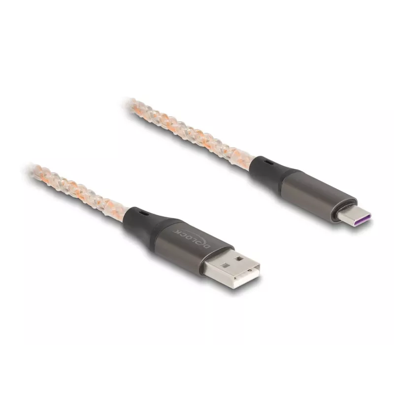 DeLOCK USB 2.0 Cable Type-A to USB Type-C RGB 1m