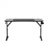 Gaming desk huzaro Hero 3.6 — rectangular 1400×600 mm, height adjustable 560–790 mm, black, H-legs, 15 mm top