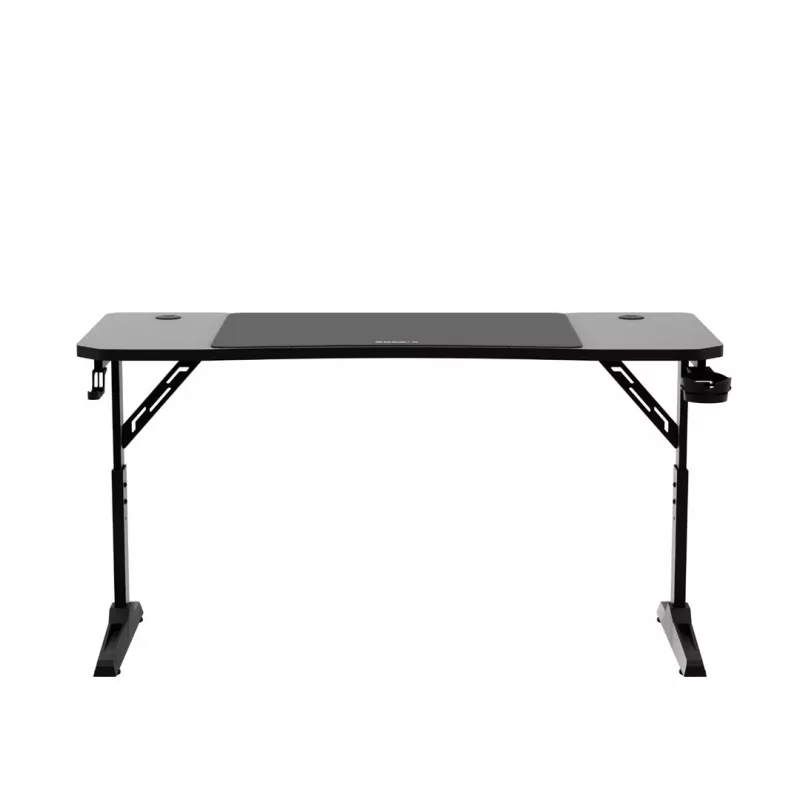 Gaming desk huzaro Hero 3.6 — rectangular 1400×600 mm, height adjustable 560–790 mm, black, H-legs, 15 mm top