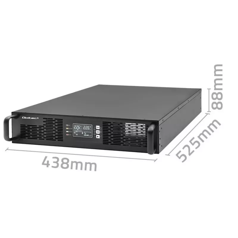 Qoltec 52285 uninterruptible power supply (UPS) Double-conversion (Online) 1 kVA 1000 W 2 AC outlet(s)