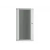 Lanberg WF01-6427-10S 27U 19 inch Wall-Mount Rack Cabinet 600x450mm, Tempered Glass Door, IP20, 60kg Load, White RAL9003, Flat-Pack
