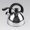Kettle Maestro MR1302 stainless steel 2.5 L, induction-ready, hinged whistle, black handle