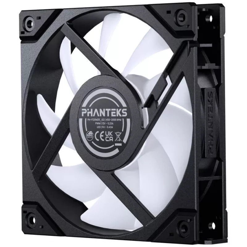 120mm PHANTEKS M25 Gen2 PWM D-RGB case fan, black, 3-pin